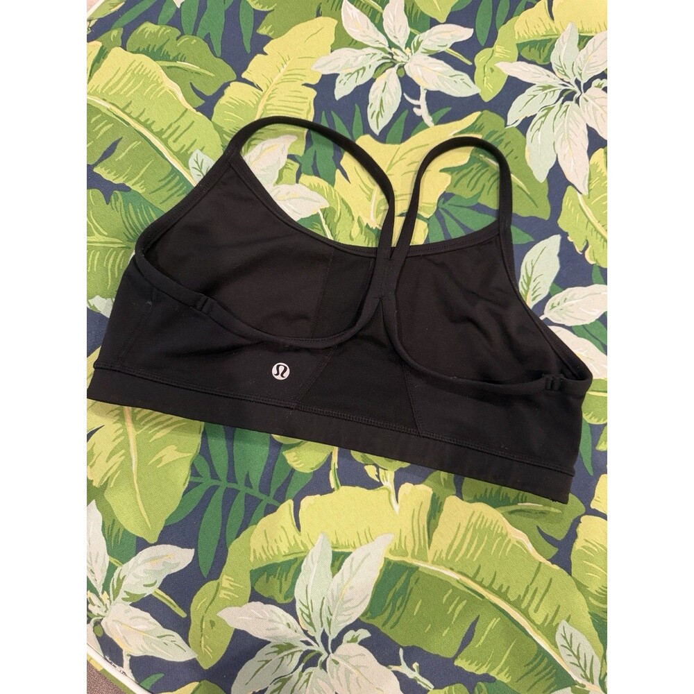 Lululemon Womens 10 Sports Bra Racerback Black Mesh Back